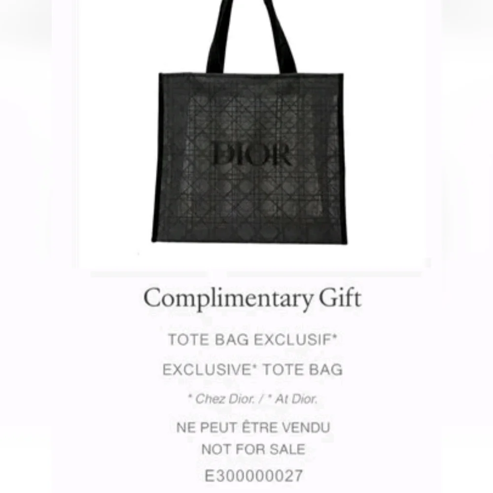 DIOR Black Velvet Mesh Cannage Pattern Tote Bag, GWP, New! - Picture 8 of 9
